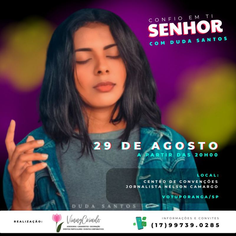 Confio em Ti, Senhor - com Duda Santos / Noite de Louvor e Adorao -  V&c Eventos - Viniciuseduardocriado26855045839